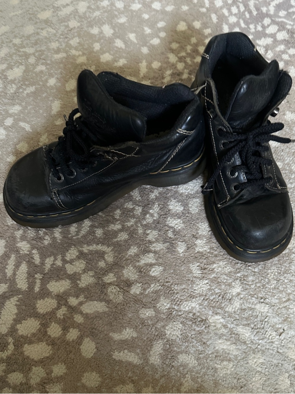 Dr Martens airwalk Black Leather Lace-Up Y2K Boots